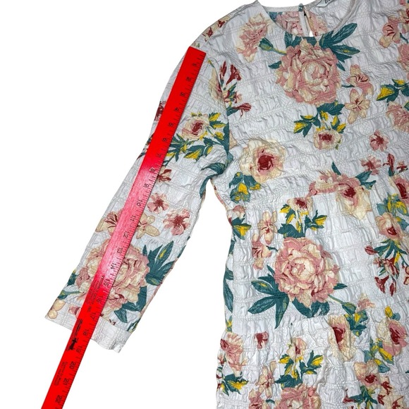 ZARA Sharon Floral Babydoll Dress M Ruffle Hem Loose‎ Fit Mini Short Tiered - Picture 8 of 11